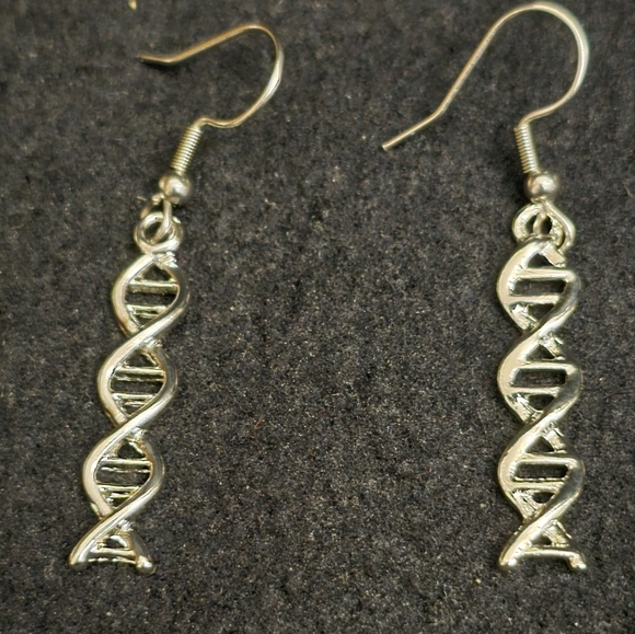 Twisting Silver Helix Earrings - Picture 3 of 4